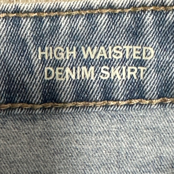 Womens Dip 6 Small Skirt Denim Jean Jeans Faded Navy Blue Straight Distressed - Picture 8 of 10